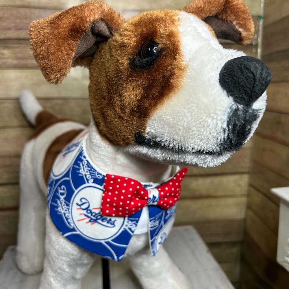DODGERS Dog Collar Bow Tie Size Medium - Picture 3 of 4